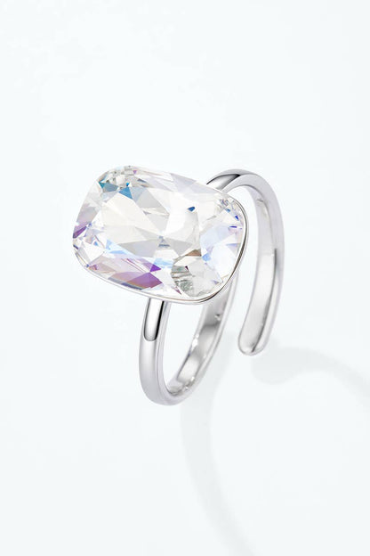 Bague solitaire coussin en acier inoxydable 424AQ530