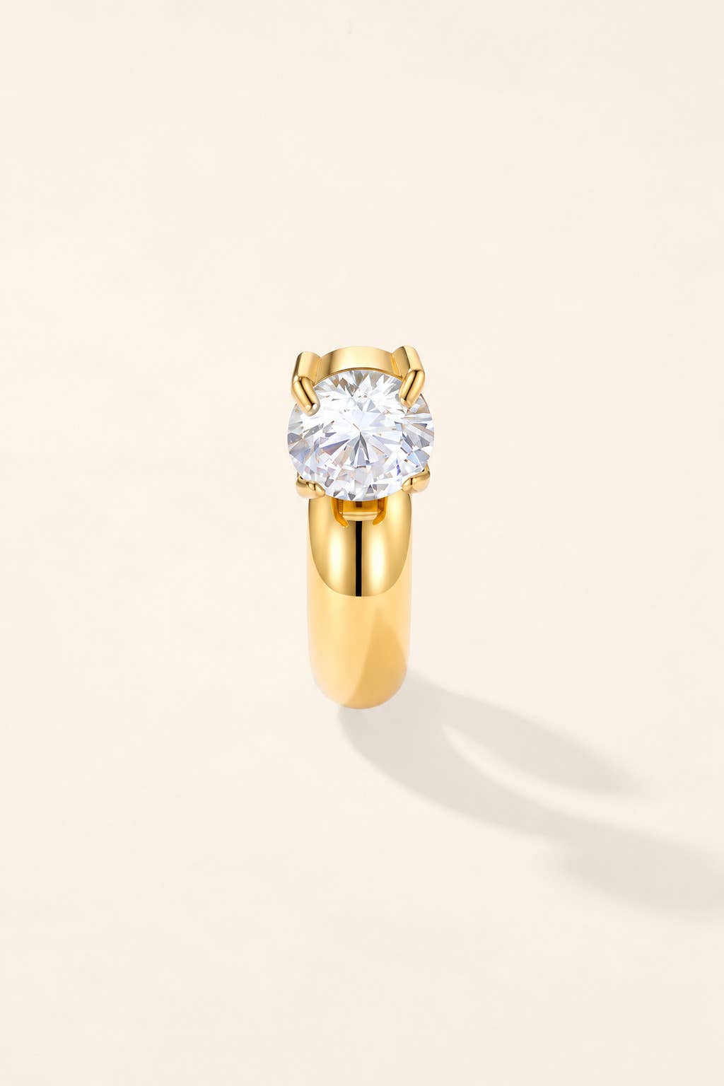 Earcuff épais à zircon serti en acier inoxydable 124AQ820