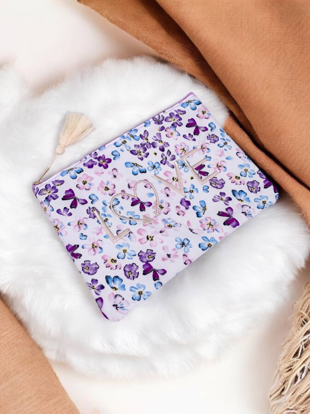 Trousse à maquillage à fleurs love 20x15cm CY08