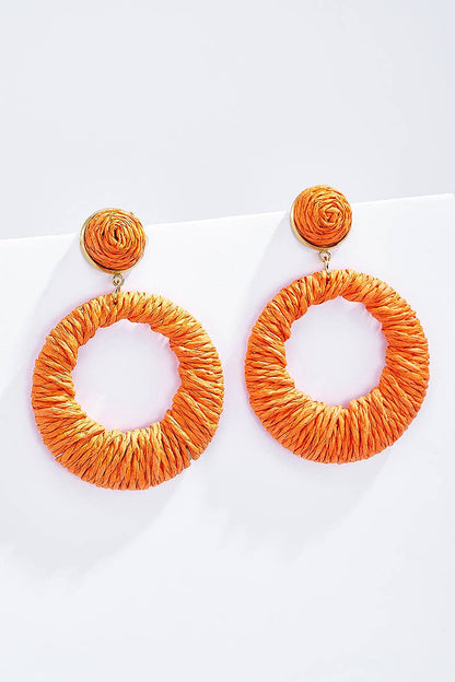 Straw earrings with steel stud 124NN06