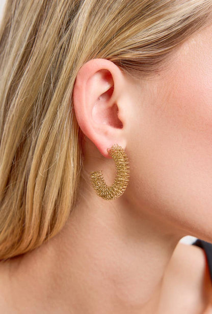 Boucles d'oreilles demi créoles en acier inoxydable 124RX34