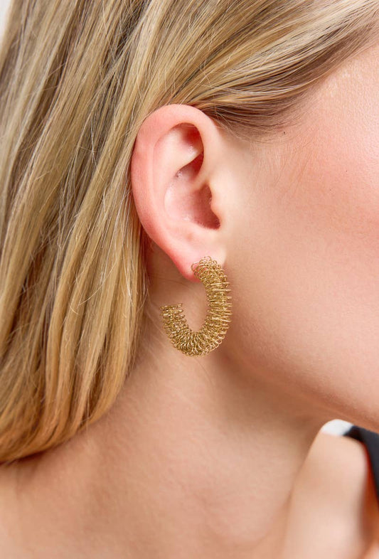 Boucles d'oreilles demi créoles en acier inoxydable 124RX34