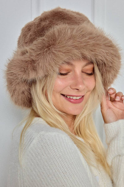 MJ216SD faux fur bucket hat