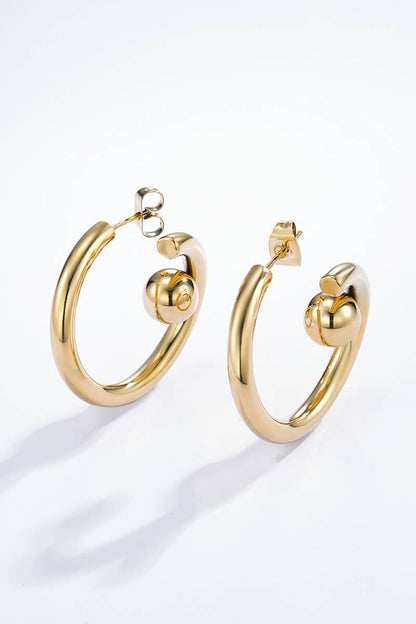 Boucles d'oreilles demi créoles en acier inoxydable 124YC36