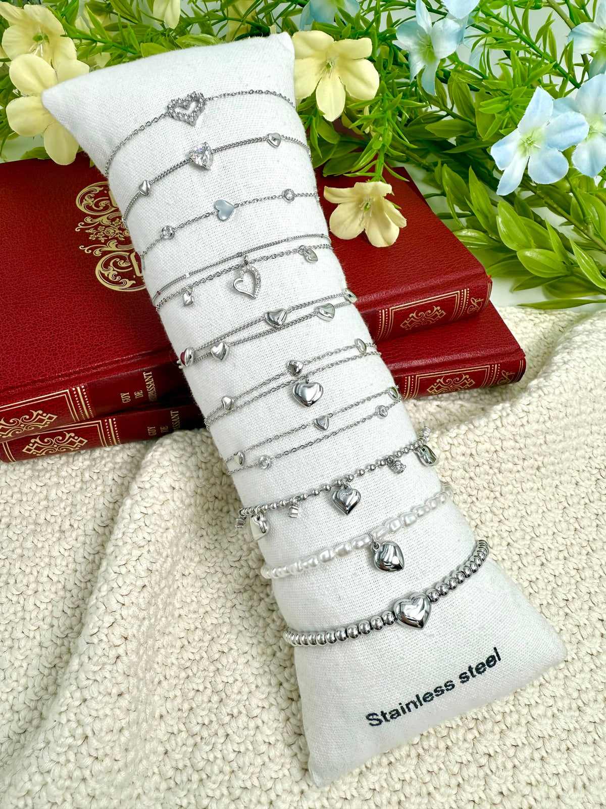 Set de 10 bracelets en acier inoxydable SET275