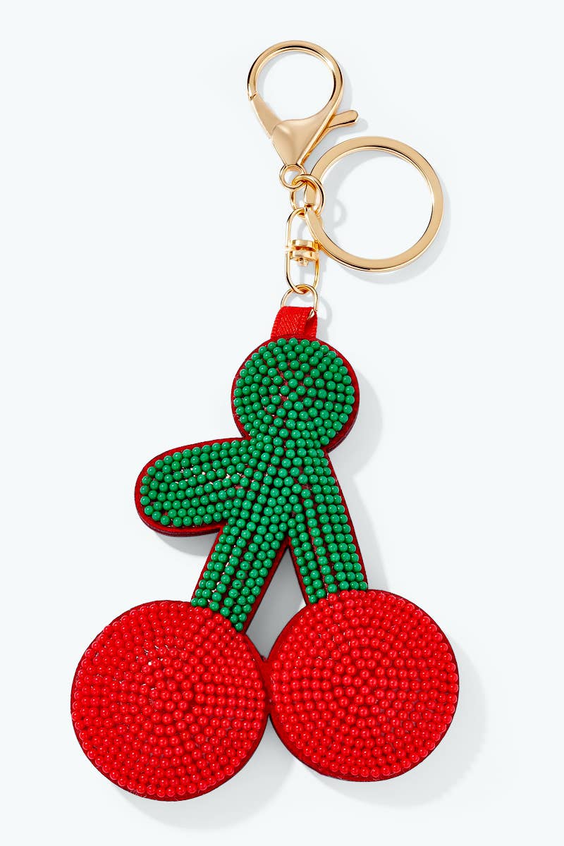 Porte-clés Cerises en perles de rocaille PC163SY