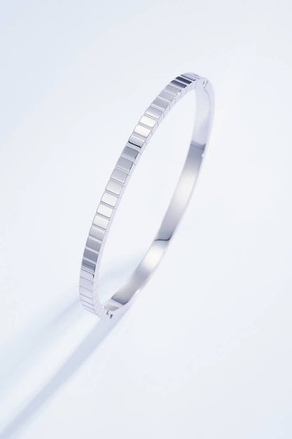 Textured stainless steel bangle bracelet 324AQ23