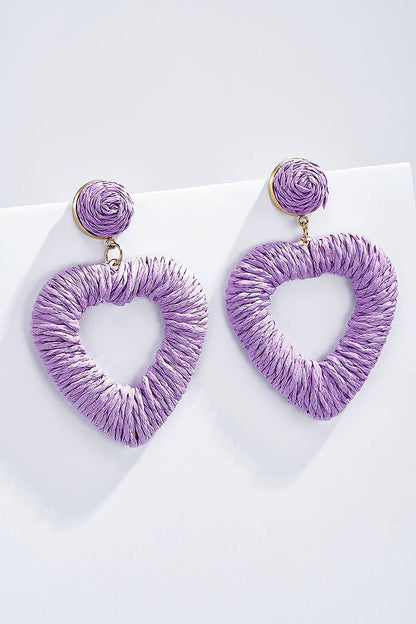 Boucles d'oreilles en paille avec puce acier 124NN10