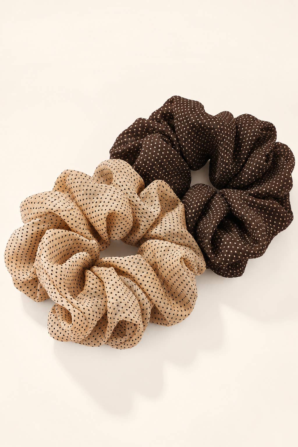 Chouchou en mousseline petits pois 10cm FQ258XQ