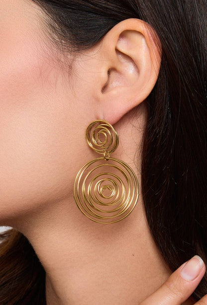 Boucles d'oreilles pendantes en acier inoxydable 124AQ160