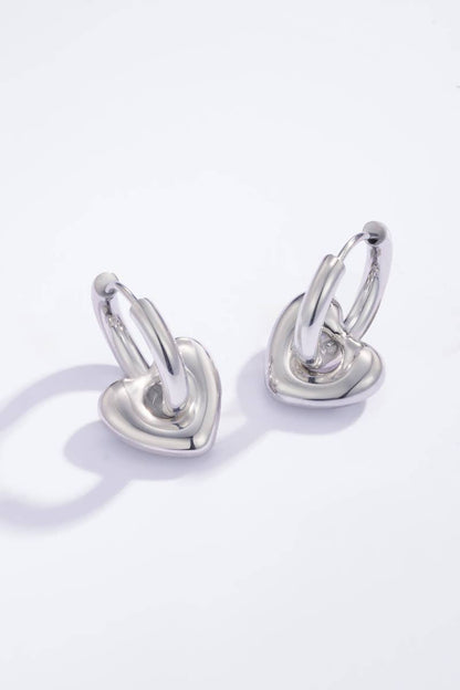 Boucles d'oreilles créoles avec cœur 124AQ64