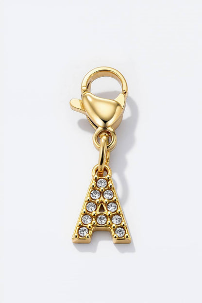 Charm breloque strassé CHARM-LETTRES-STRASS CHARM-LETTRES