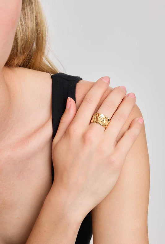 Bague texturée en acier inoxydable 424RX22
