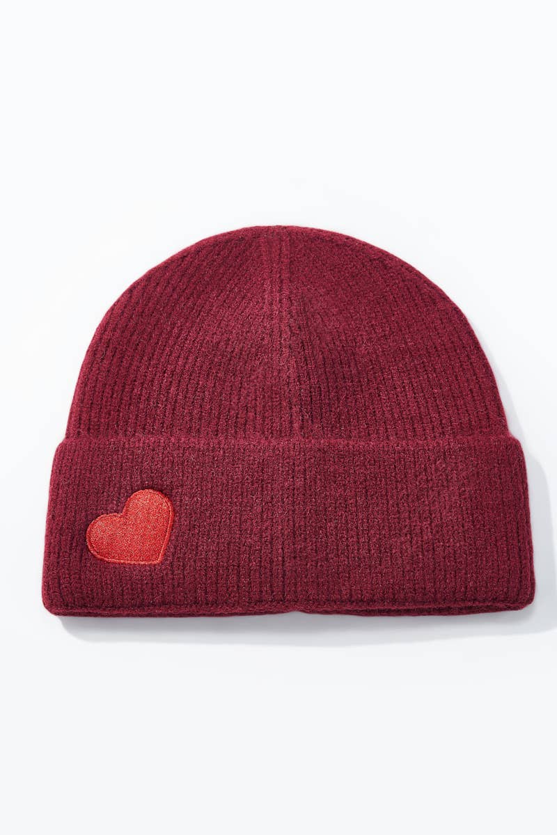 Bonnet uni avec cœur assorti MJ220SD
