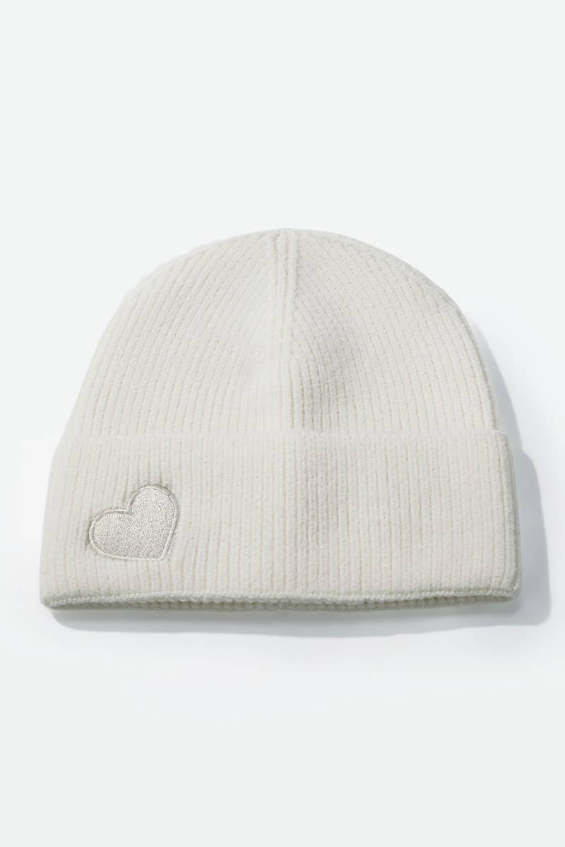 Bonnet uni avec cœur assorti MJ220SD