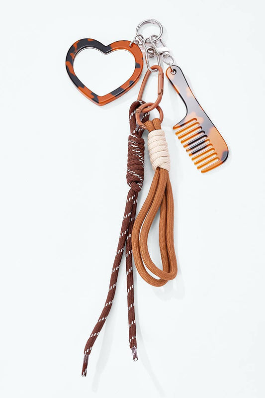 Heart mirror and comb bag charm PC015MT