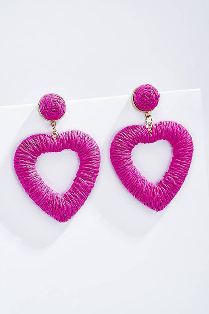 Boucles d'oreilles en paille avec puce acier 124NN10