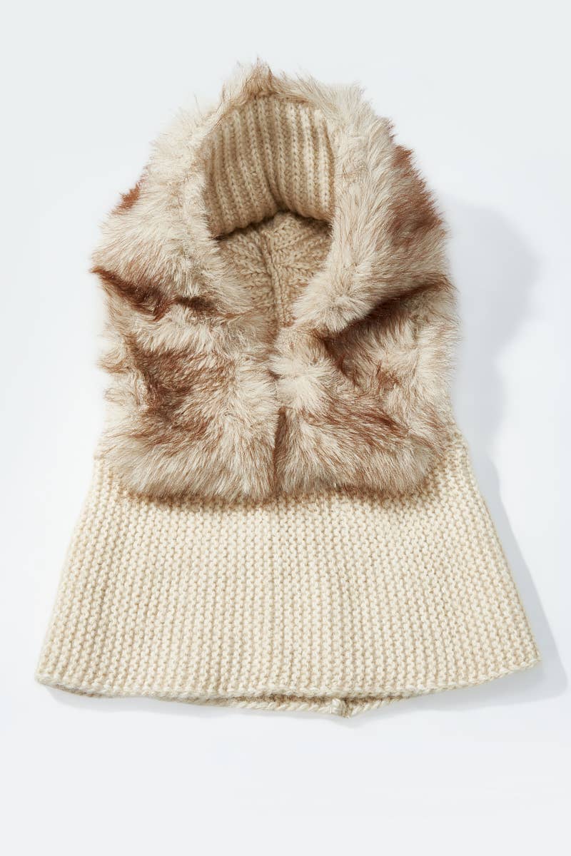Wool beanie with faux fur MJ222SD
