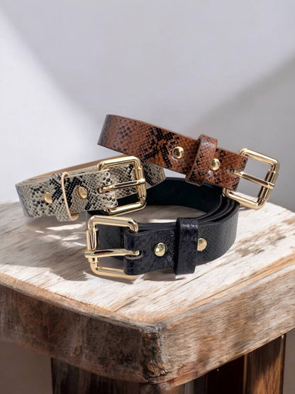 Ceinture en similicuir effet serpent CT06
