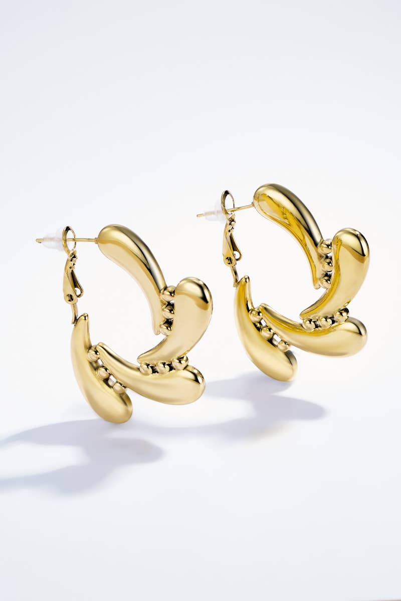 Boucles d'oreilles créoles en acier inoxydable 124RX13
