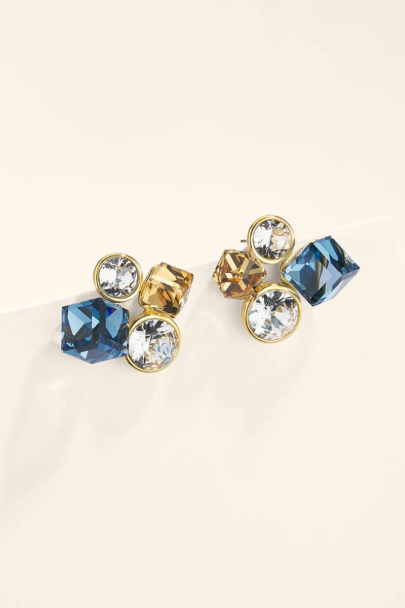 Boucles d’oreilles géométriques multicolores 124AQ790