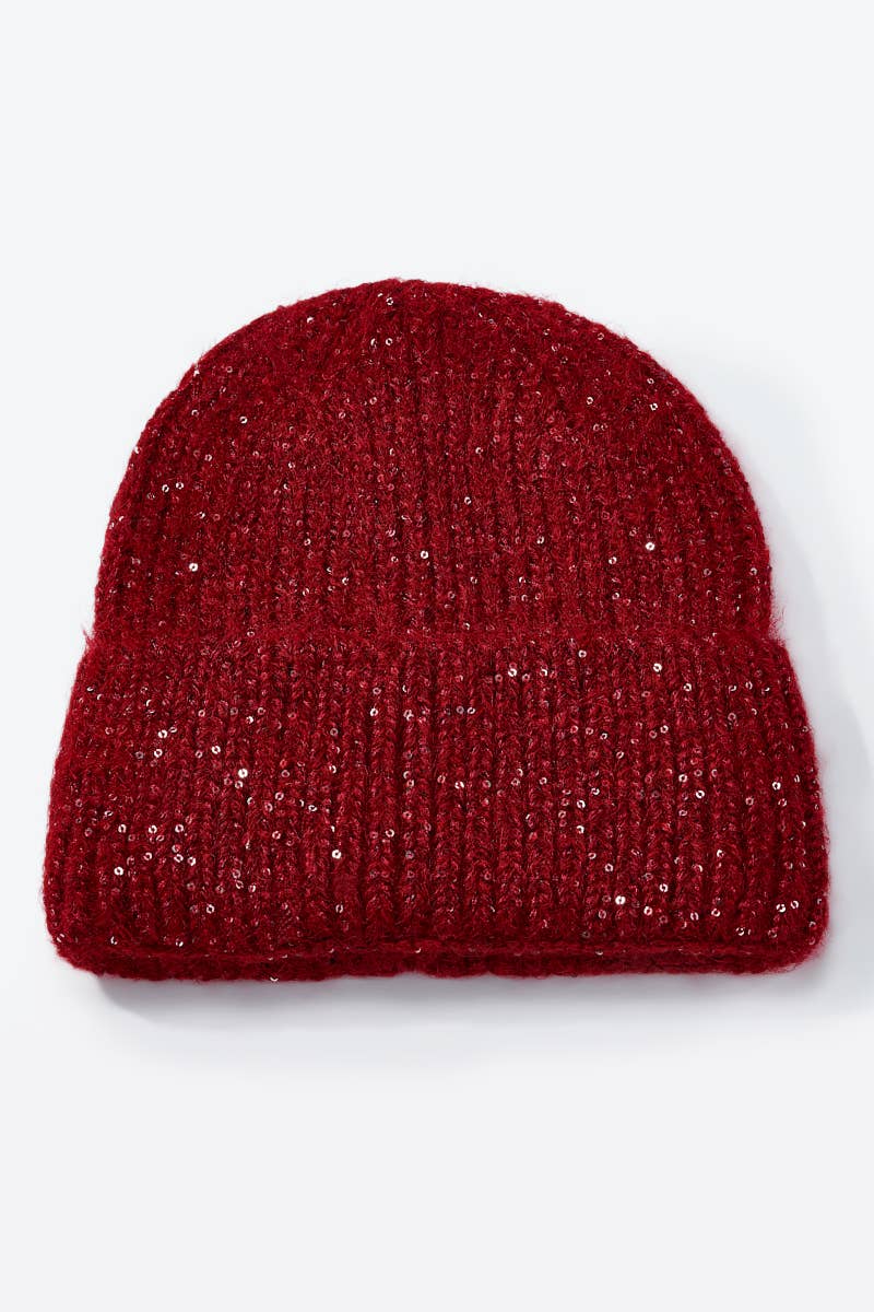 Metallic yarn wool beanie MJ202SD
