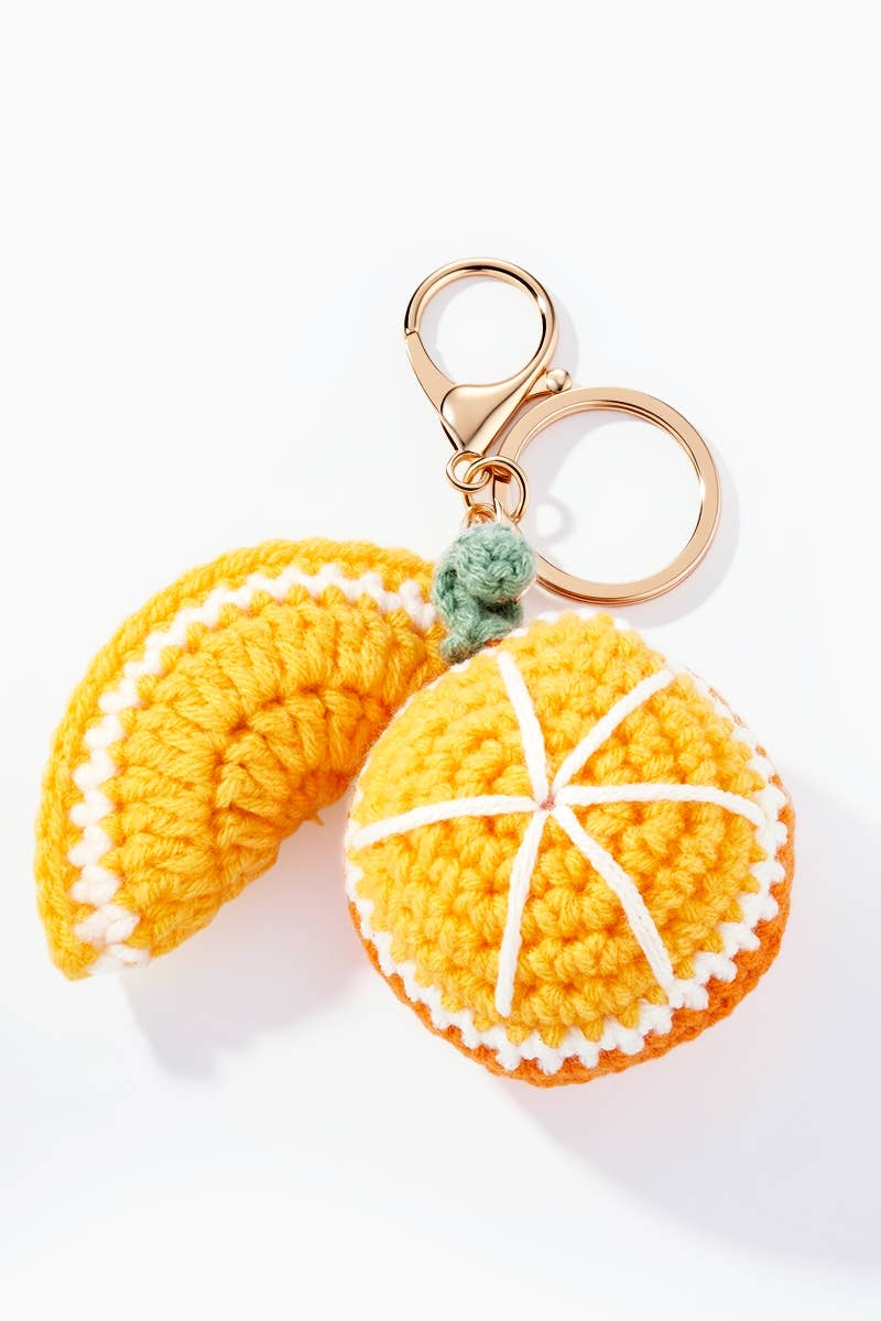 Grigri accessoires de sac Orange en crochet 8cm PC045HZ