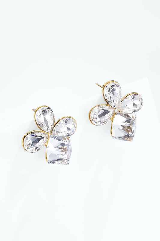 Boucles d'oreilles trèfle en acier inoxydable 124AQ711