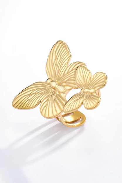 Stainless steel butterfly ring 424YC46