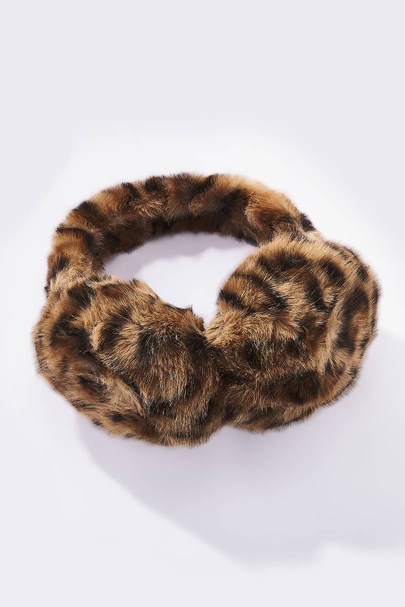 Leopard faux fur earmuffs CC10
