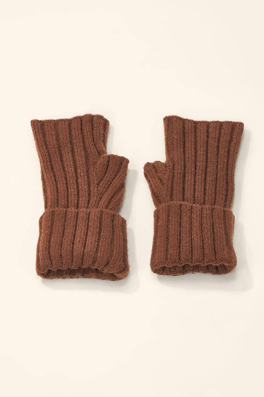 Solid ribbed cuff mitten MT203SD