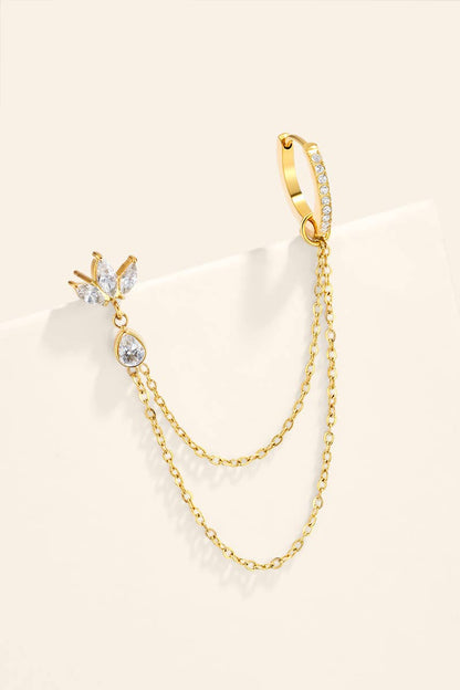 Stainless steel double hoop earring 124AQ828
