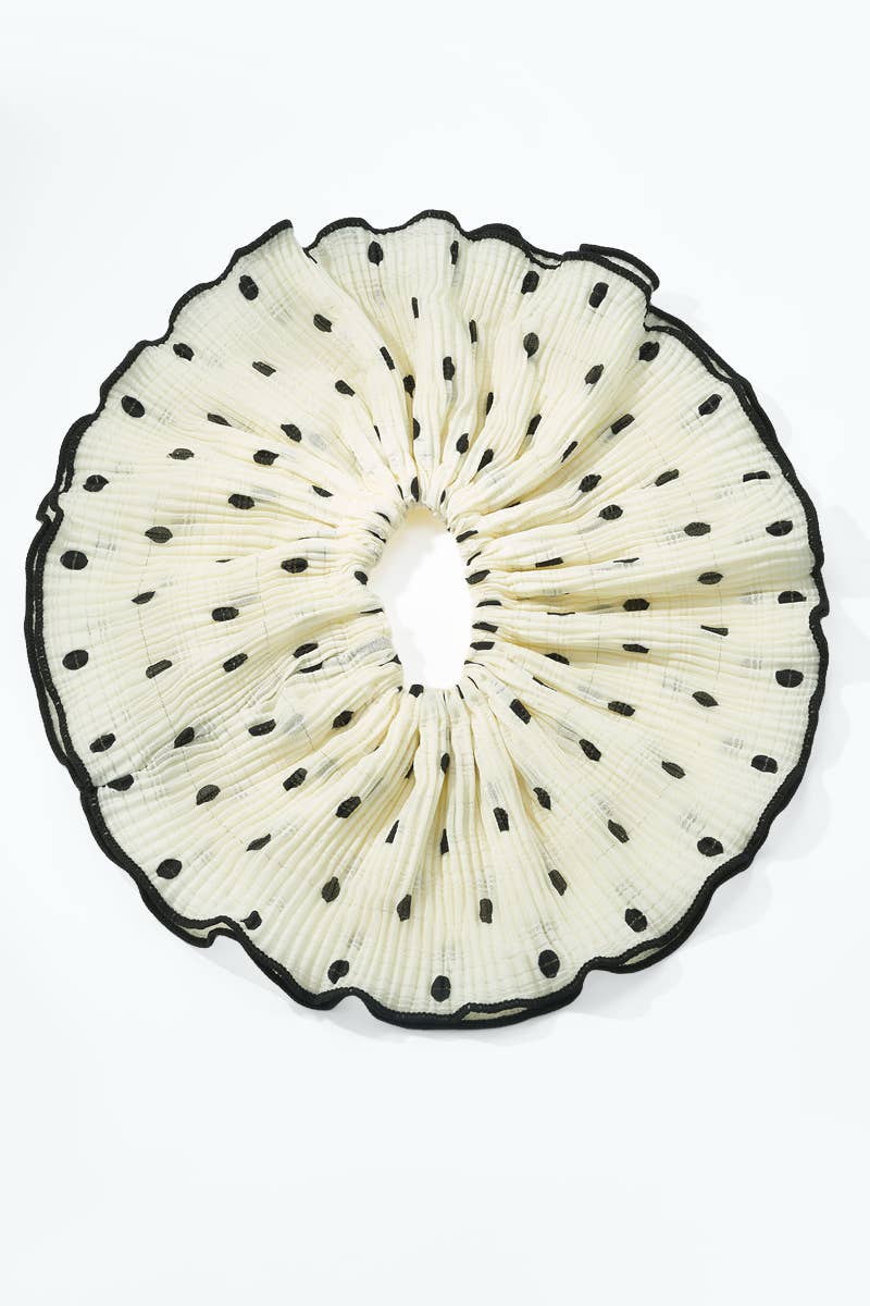 Polka dot pleated scrunchie FQ233XQ