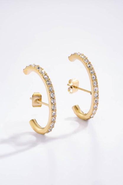 Stainless steel rhinestone earrings 124AQ132