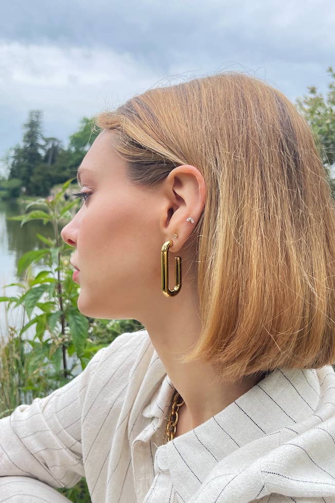 124RX117 stainless steel earrings