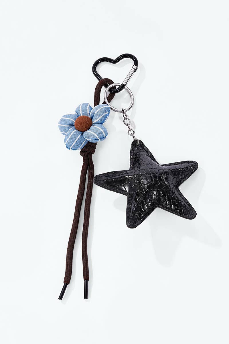 Grigri de sac Étoile effet crocodile et fleur PC011MT