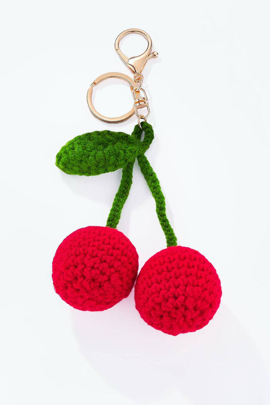 Cherry crochet bag charm PC061HZ