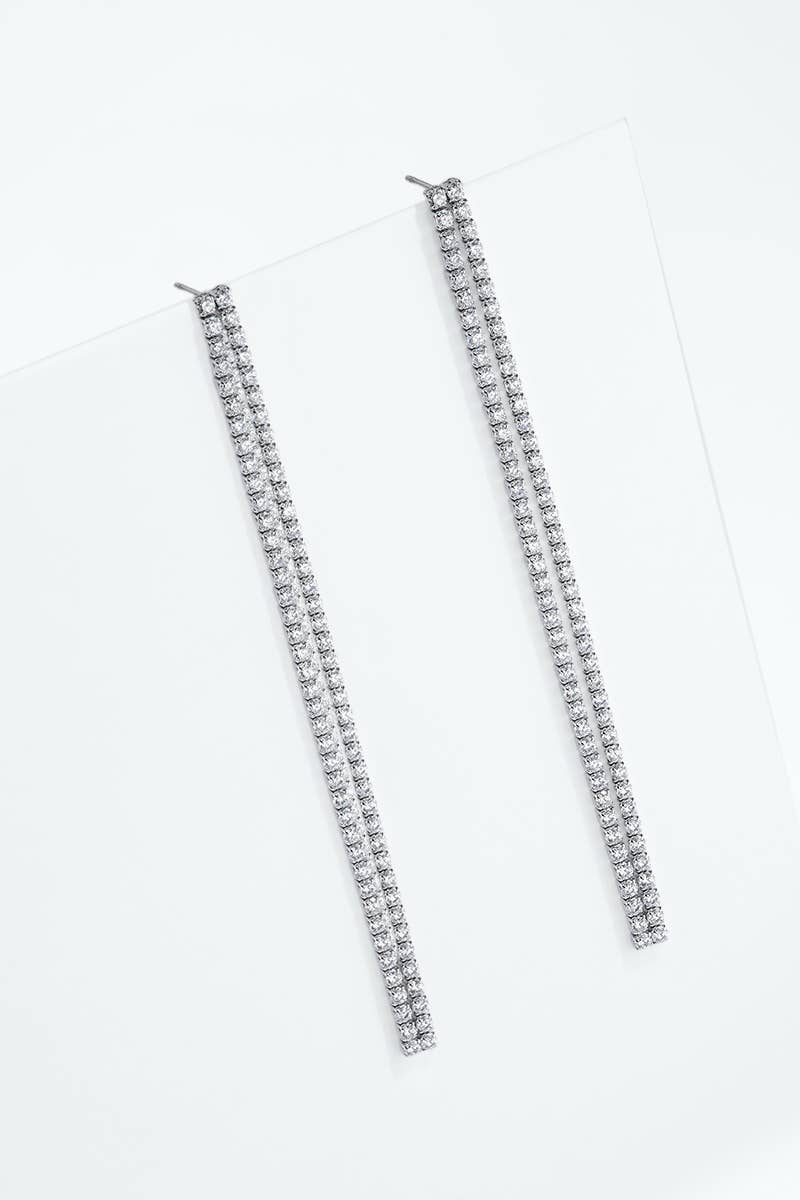 Boucles d’oreilles rivières à zircons en acier 124AQ797
