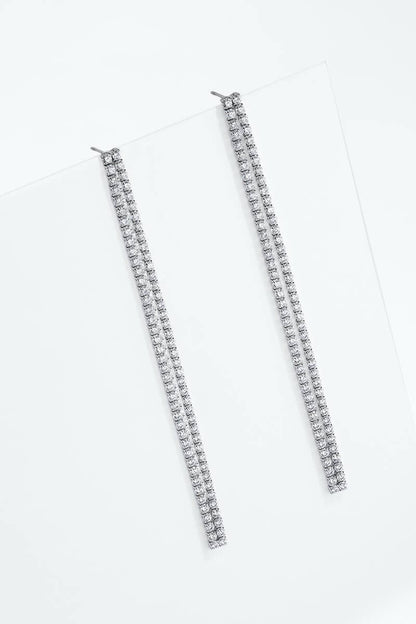Boucles d’oreilles rivières à zircons en acier 124AQ797