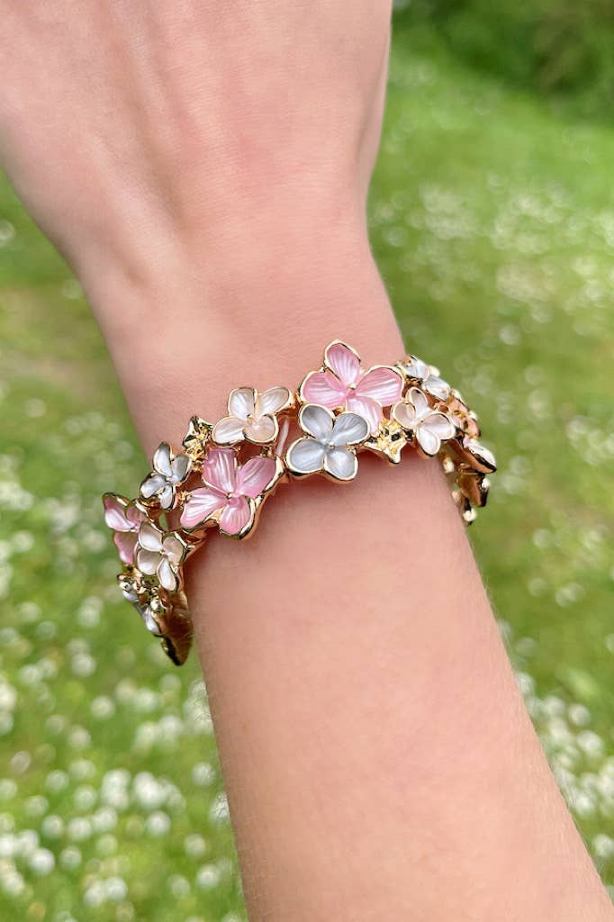 Colorful elastic flower bracelet 324CP22