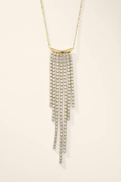 Collier cascade de zircons en acier inoxydable 224AQ389