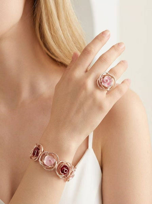 Colorful flower ring 424CP21