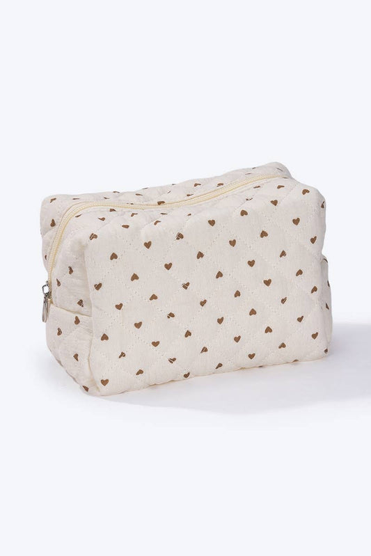 Trousse de toilette matelassée motif cœurs CY306JH