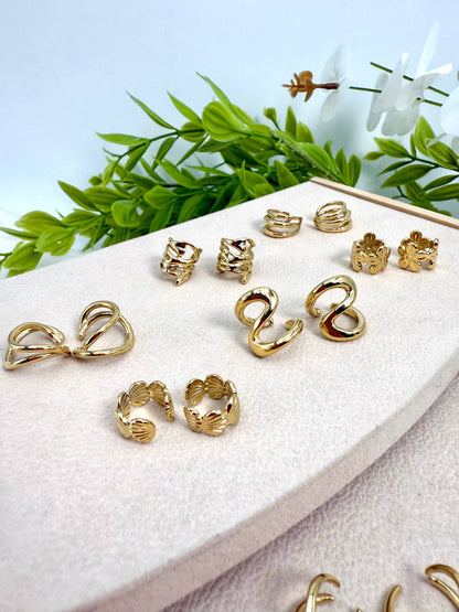 Set of 10 stainless steel ear cuffs SET286