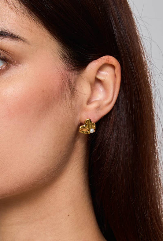 Boucles d'oreilles puces en acier inoxydable 124AQ175