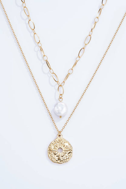 Collier perle naturelle en acier inoxydable 224RX48
