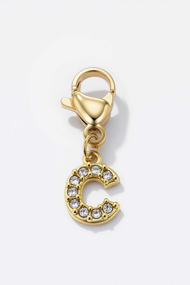 Charm breloque strassé CHARM-LETTRES-STRASS