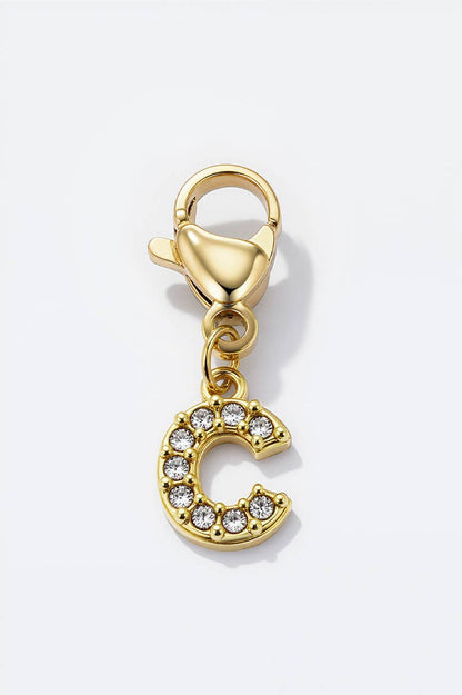Charm breloque strassé CHARM-LETTRES-STRASS CHARM-LETTRES