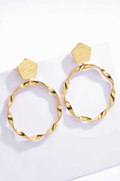 Boucles d'oreilles texturées en acier inoxydable 124RX30