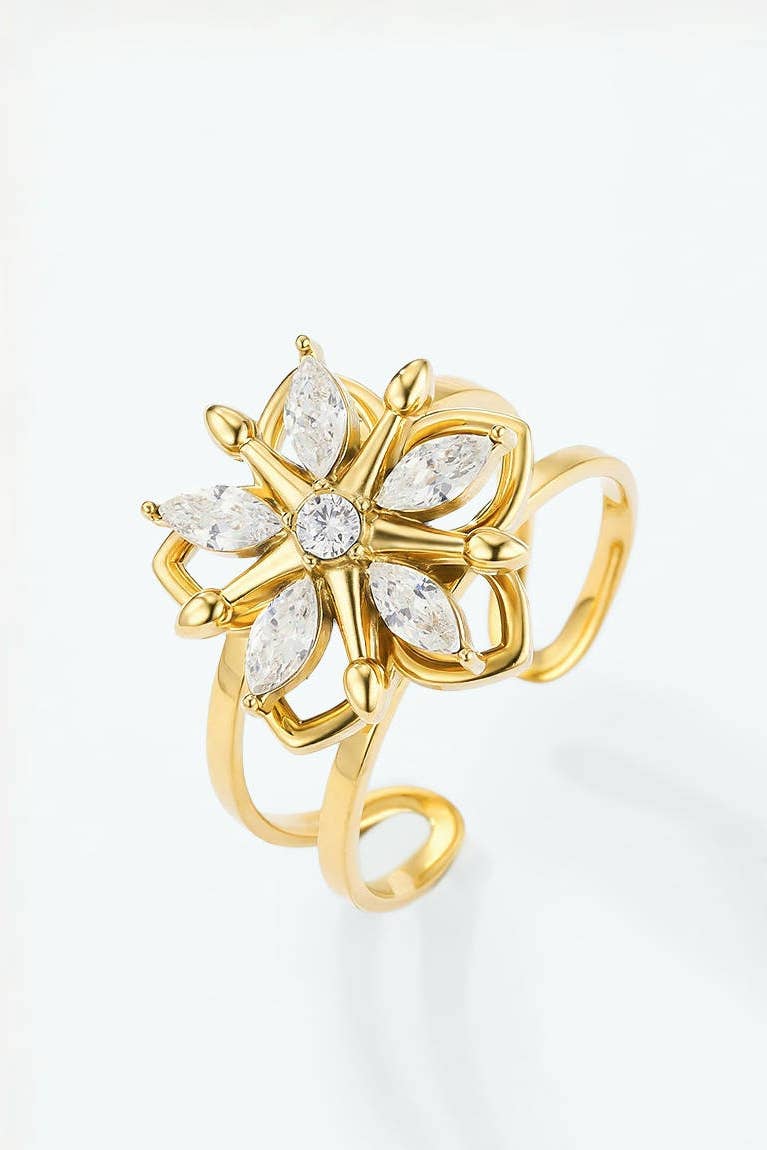 Stainless steel anti-stress spinner ring 424RX373